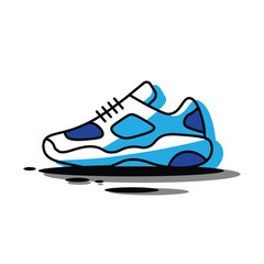 Blue Sports Shoe Vector Illustration