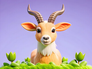 Markhor standing on rocky mountain terrain