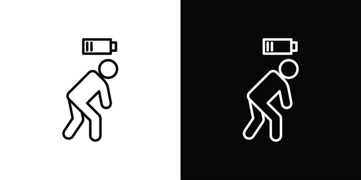 Tired person icon in outline style. Vector.