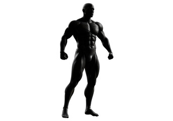 Isolated Muscular Silhouette with Defined Physique