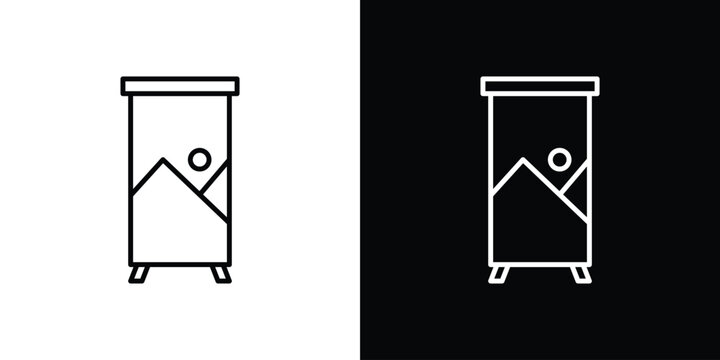 Roll up banners icon in outline style. Vector.