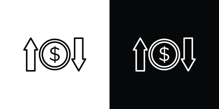 Operating profit loss icon in outline style. Vector.