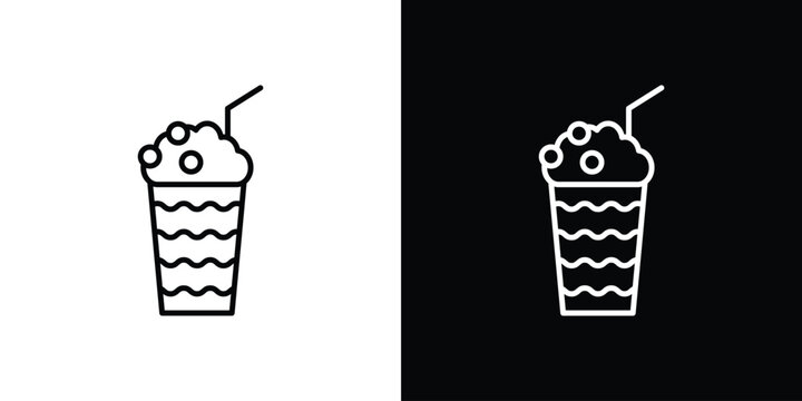 Milkshake icon in outline style. Vector.