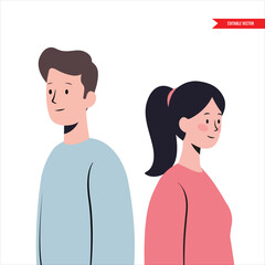 Happy Couple Illustration: Perfect for Relationship Blogs & Websites Flat vector illustration