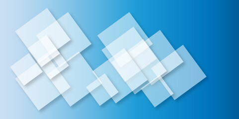 Obraz premium Abstract modern blue background with gradient colors and stylish line and square decorations for business presentation design. Abstract Blue Cube square, light and shade creative Background.