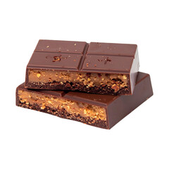 chocolate pieces isolated on transparent background, png