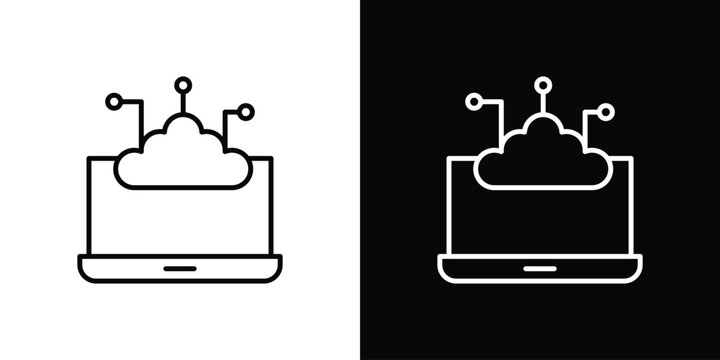 edge computing icon in outline style. Vector.