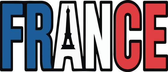 France Flag Shield – Vector Badge Illustration