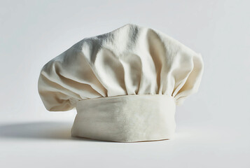 Photo of a classic white chefs hat is isolated on white background