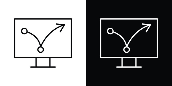 Bounce rate icon in outline style. Vector.