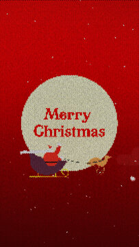 Knit Sweater Santa Deer Sled Title Animation for Vertical Stories