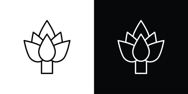 Artichoke icon in outline style. Vector.