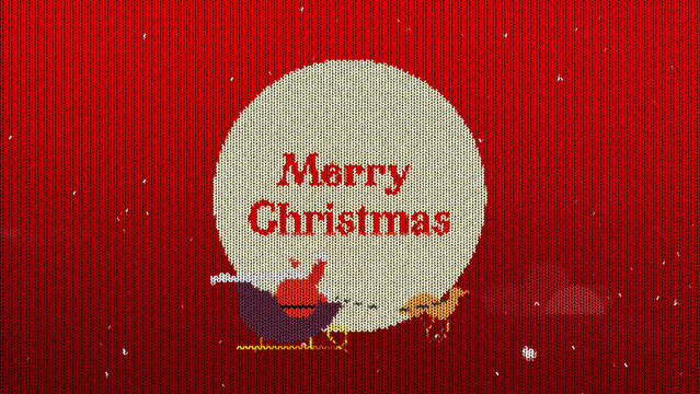 Knit Sweater Santa Deer Sled Title Animation for Wide Screen