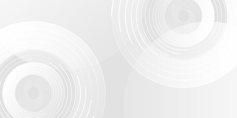 Abstract white geometric lines glowing on a gray background. Modern sparkling blue circle line pattern. Futuristic technology concept. Suitable for covers, posters, banners, headers, and websites.