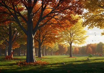 Naklejka premium Different Seasonal Views of the Same Tree in Natural Environment