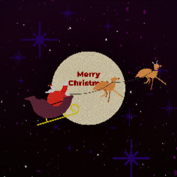 Knit Sweater Santa Deers Over Moon Title Animation for Square Posts