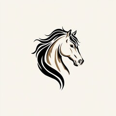 Naklejka premium Horse head profile, stylized