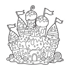 Candy Fantasy Castle Vector Illustration for Kids – Whimsical Sweet Land Design