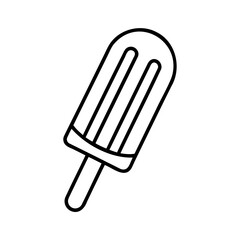 Popsicle with a stick on a simple outline design cream dessert