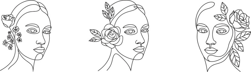 Minimalist Portraits of Women with Flowers – Symbolic Fusion of Nature and Identity