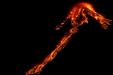 Etna volcano is spewing lava into the air