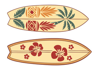 Obraz premium hawaii surfboards vector illustration beach style design