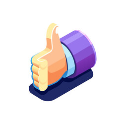 Vector like icon in flat design style, colorful, social media concept