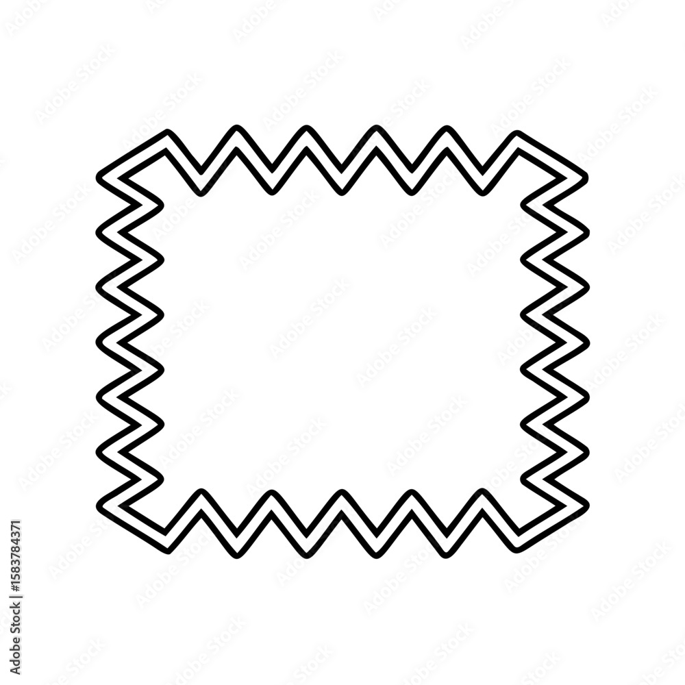 Poster outline a rectangular frame with a zigzag border on a shape