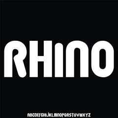 Modern strong rhino condensed alphabet display font vector illustration