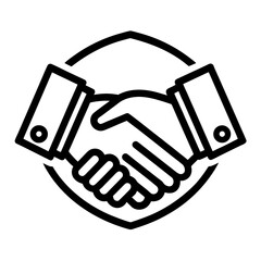 Business handshake icon representing agreement and partnership isolated on white background