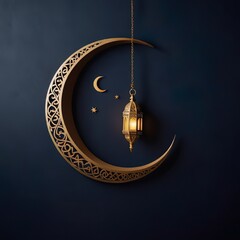 Ramadan Islamic Background with Crescent Moon