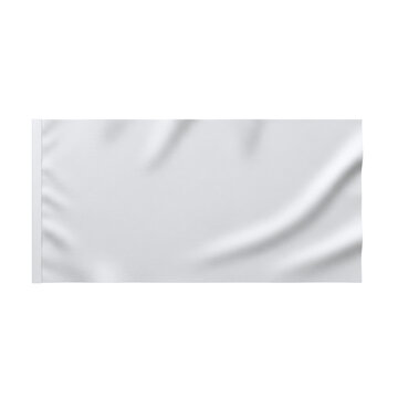 Blank white flag on transparent background