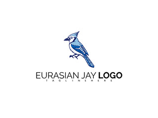 Fototapeta premium Premium Eurasian Jay Logo Design in Stylish Vector Form. Ideal for Birdwatching App Icons, Eco Packaging, Wildlife Tourism, and Natural Brand Identity for Environmental Awareness.