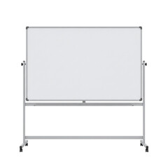 Blank whiteboard on rolling stand for presentation