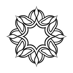 Obraz premium Floral design element with eight petal-like shapes a central circular space flower