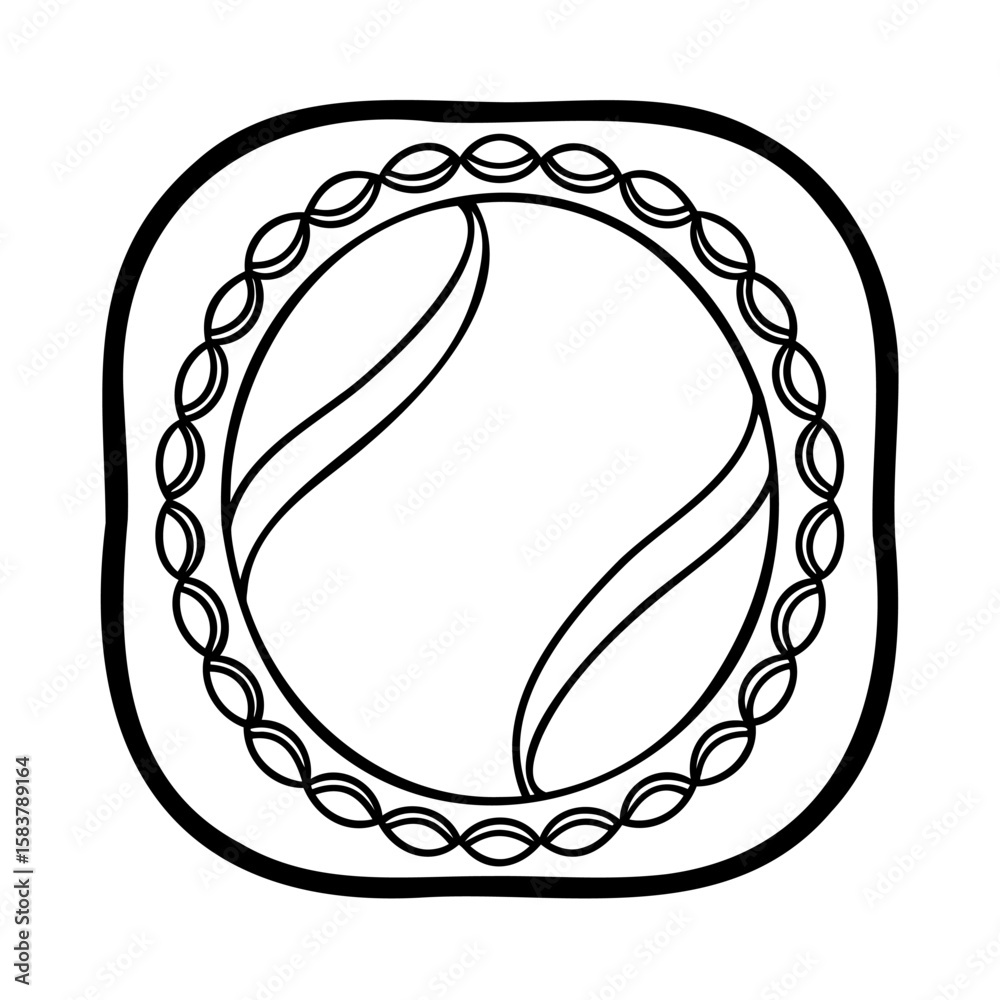 Poster u i element with rounded square frame decorative circular border design graphic shape