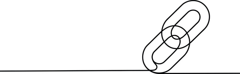 Minimalist One Line Drawing of Interconnected Chain Links
