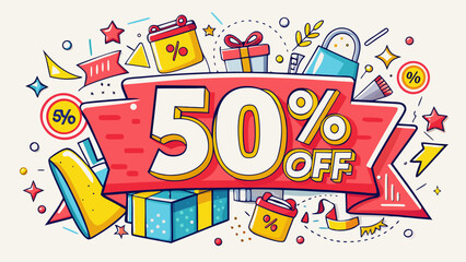 50% off grafic vector illustration 