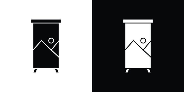 Roll up banners icon black and white. Simple glyph icons.