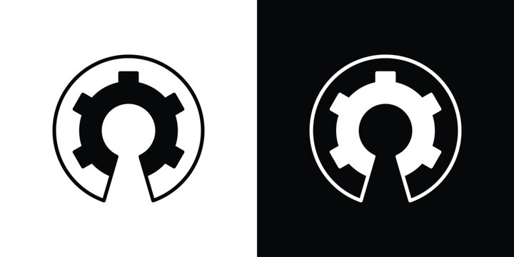 Open source icon black and white. Simple glyph icons.