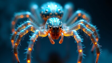Fototapeta premium Futuristic cybernetic spider close-up