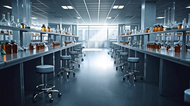 Modern Laboratory Interior Clean Science Environment Research Workspace Sterile Lab Equipment