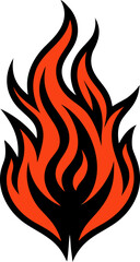 fire flames on white background