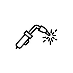Welding Torch Icon Illustrating Sparks in Minimalist Style  