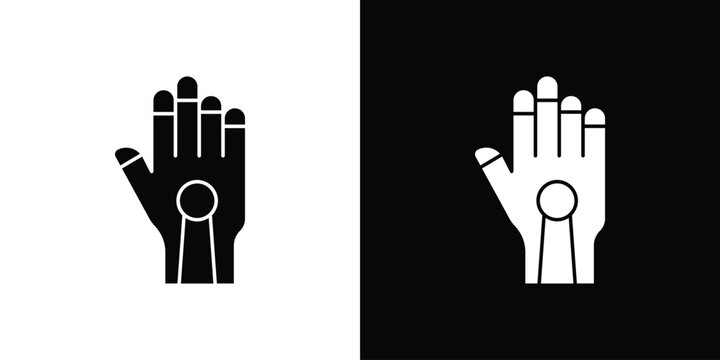 Gauntlet icon black and white. Simple glyph icons.