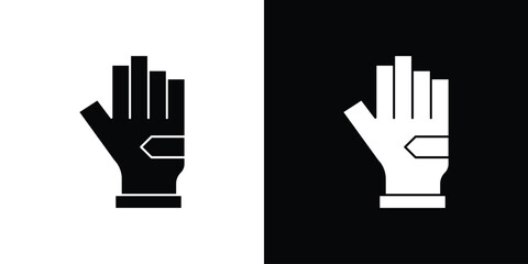 Fototapeta premium Fitness Gloves icon black and white. Simple glyph icons.