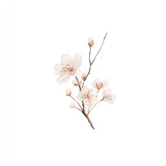 Delicate watercolor blossom branch (1)