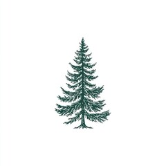 Obraz premium Simple sketch of a pine tree