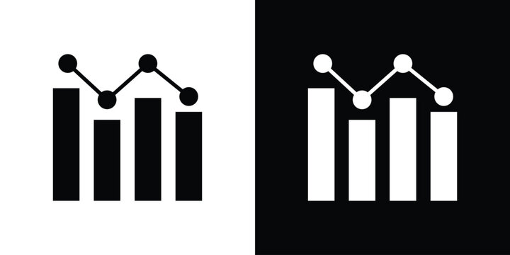 Benchmarking icon black and white. Simple glyph icons.