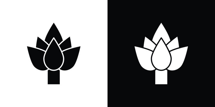 Artichoke icon black and white. Simple glyph icons.